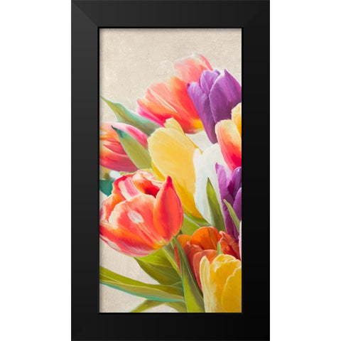 Spring Tulips I Black Modern Wood Framed Art Print by Villa, Luca