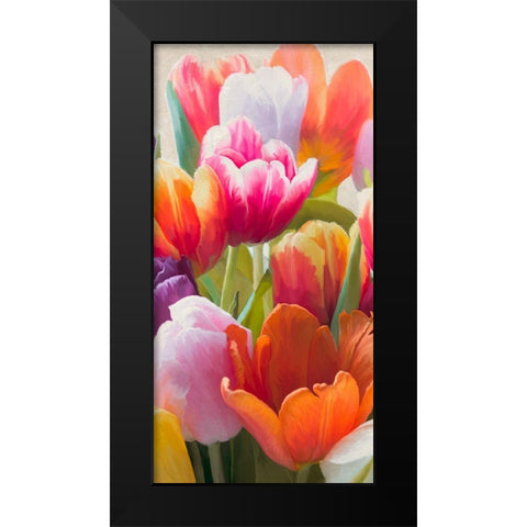 Spring Tulips II Black Modern Wood Framed Art Print by Villa, Luca