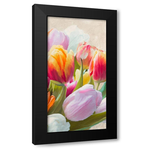 Spring Tulips III Black Modern Wood Framed Art Print by Villa, Luca