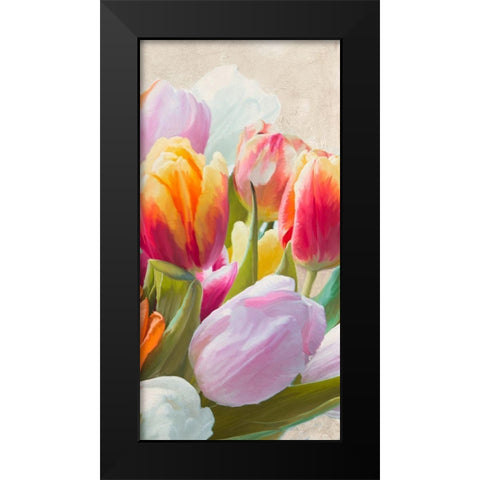 Spring Tulips III Black Modern Wood Framed Art Print by Villa, Luca