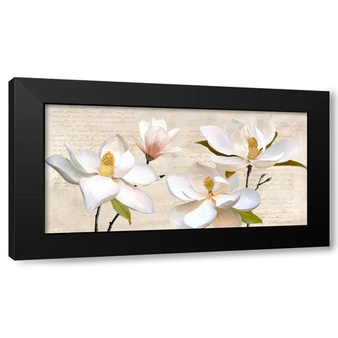 Ivory Magnolia Black Modern Wood Framed Art Print by Villa, Luca