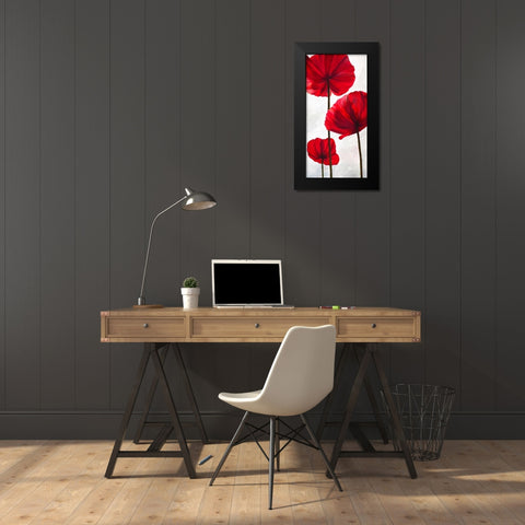 Reds III Black Modern Wood Framed Art Print by Villa, Luca