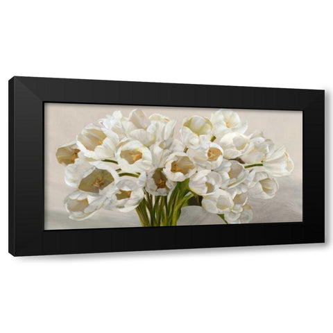 Tulipes blanches Black Modern Wood Framed Art Print with Double Matting by Sanna, Leonardo