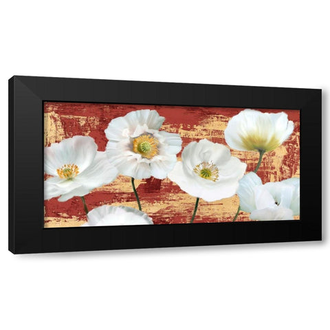 Washed Poppies (Red and Gold) Black Modern Wood Framed Art Print by Sanna, Leonardo