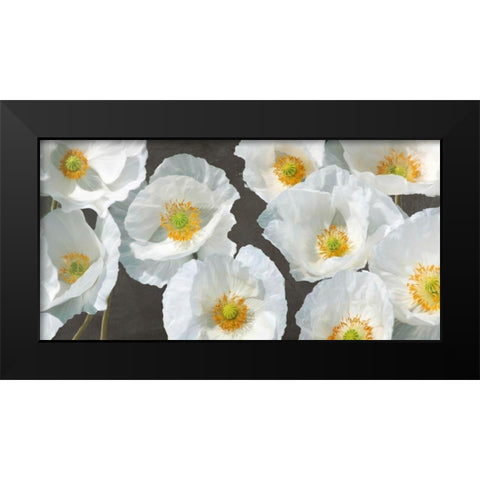 Poppy Arrangement (Chalkboard) Black Modern Wood Framed Art Print by Leonardo, Sanna