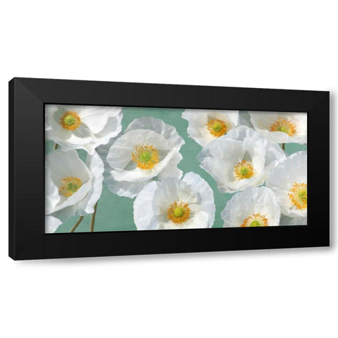 Poppy Arrangement (Mint) Black Modern Wood Framed Art Print with Double Matting by Leonardo, Sanna
