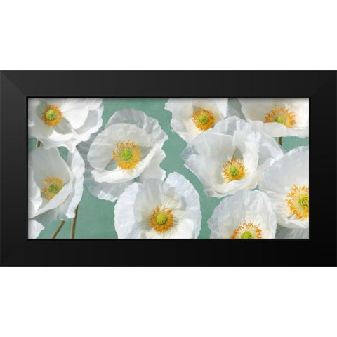 Poppy Arrangement (Mint) Black Modern Wood Framed Art Print by Leonardo, Sanna
