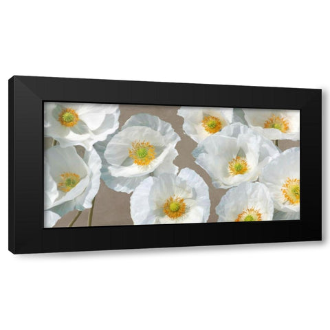 Poppy Arrangement (Taupe) Black Modern Wood Framed Art Print with Double Matting by Leonardo, Sanna