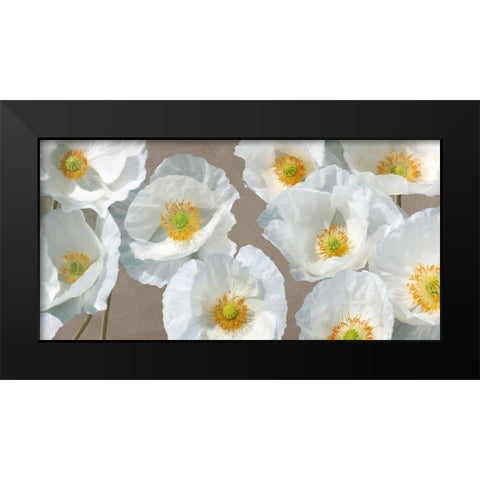 Poppy Arrangement (Taupe) Black Modern Wood Framed Art Print by Leonardo, Sanna