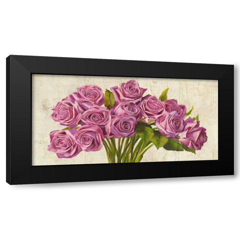 Roses Black Modern Wood Framed Art Print by Sanna, Leonardo