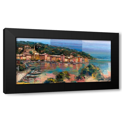 Portofino destate Black Modern Wood Framed Art Print by Florio, Luigi