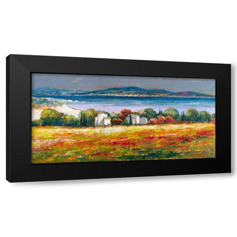 Borgo mediterraneo Black Modern Wood Framed Art Print by Florio, Luigi