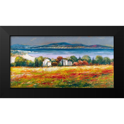 Borgo mediterraneo Black Modern Wood Framed Art Print by Florio, Luigi
