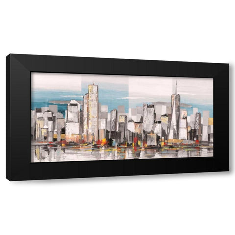 Metropolis II Black Modern Wood Framed Art Print by Florio, Luigi