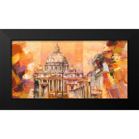 Splendida Roma Black Modern Wood Framed Art Print by Florio, Luigi