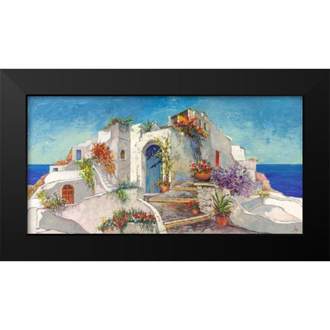 Casa nelle Cicladi Black Modern Wood Framed Art Print by Florio, Luigi