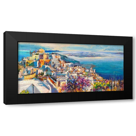 Thira Black Modern Wood Framed Art Print with Double Matting by Florio, Luigi