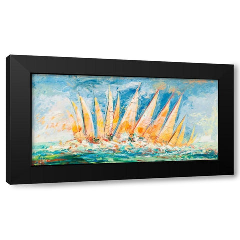 Tra le onde Black Modern Wood Framed Art Print with Double Matting by Florio, Luigi
