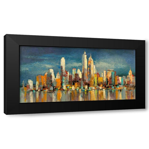 New York- riflessi del mattino Black Modern Wood Framed Art Print with Double Matting by Florio, Luigi
