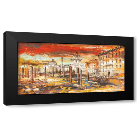 Tramonto su Roma Black Modern Wood Framed Art Print by Florio, Luigi