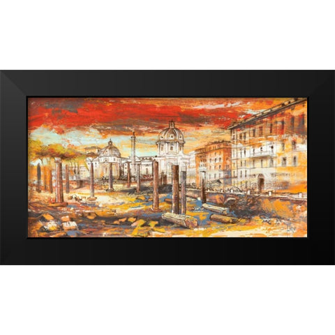 Tramonto su Roma Black Modern Wood Framed Art Print by Florio, Luigi