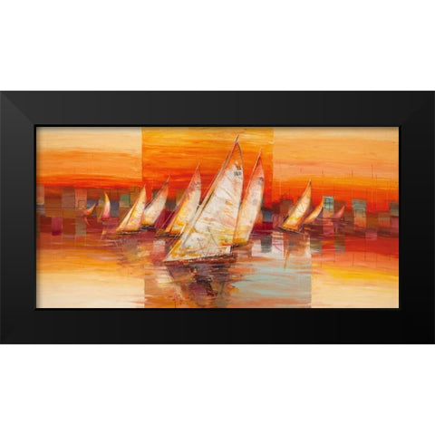 Vele al tramonto Black Modern Wood Framed Art Print by Florio, Luigi