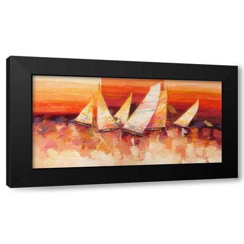 Vele allâ€™orizzonte Black Modern Wood Framed Art Print with Double Matting by Florio, Luigi