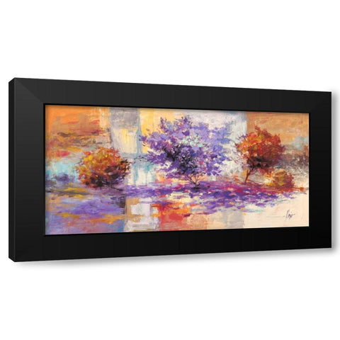 Vento sugli alberi Black Modern Wood Framed Art Print with Double Matting by Florio, Luigi