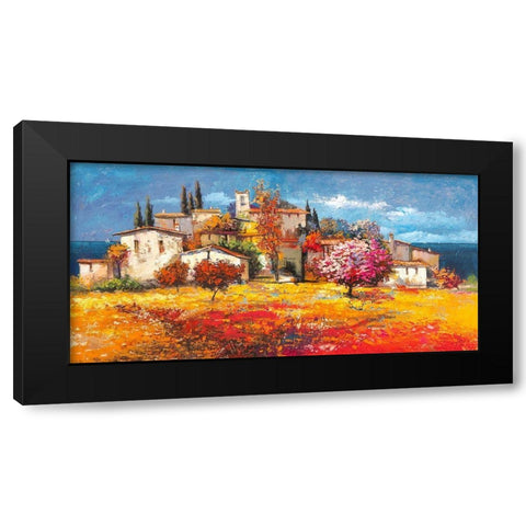 Borgo sul mare Black Modern Wood Framed Art Print by Luigi, Florio