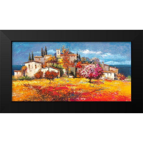 Borgo sul mare Black Modern Wood Framed Art Print by Luigi, Florio