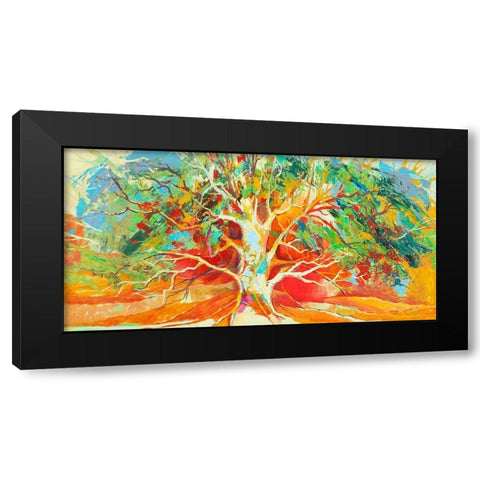 Albero felice Black Modern Wood Framed Art Print with Double Matting by Luigi, Florio