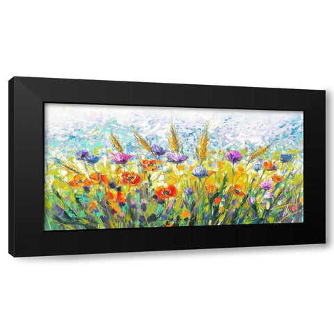 Campo in fiore Black Modern Wood Framed Art Print by Luigi, Florio