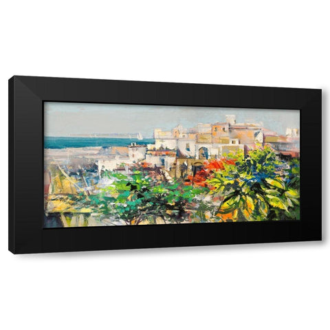 Meriggiare mediterraneo Black Modern Wood Framed Art Print with Double Matting by Luigi, Florio