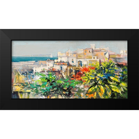 Meriggiare mediterraneo Black Modern Wood Framed Art Print by Luigi, Florio