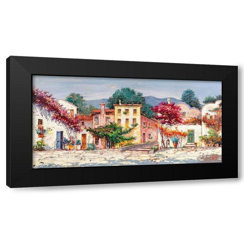 Paese mediterraneo Black Modern Wood Framed Art Print with Double Matting by Luigi, Florio