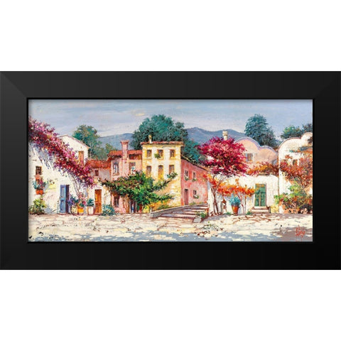 Paese mediterraneo Black Modern Wood Framed Art Print by Luigi, Florio