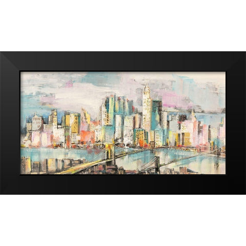 Colori a Manhattan Black Modern Wood Framed Art Print by Florio, Luigi