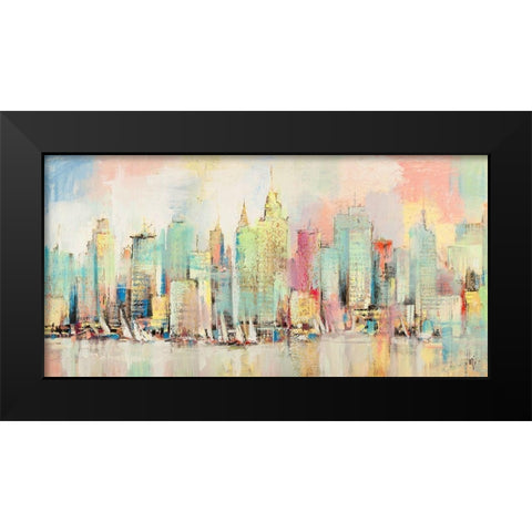 Skyline a colori Black Modern Wood Framed Art Print by Florio, Luigi