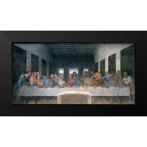 L ultima cena Black Modern Wood Framed Art Print by da Vinci, Leonardo