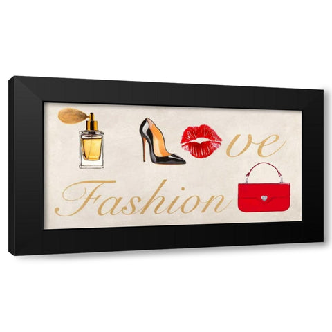 I Love Fashion Black Modern Wood Framed Art Print by Clair, Michelle