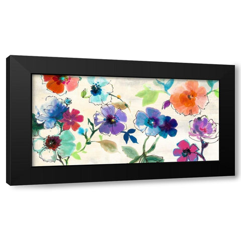 Floral Fantasy Black Modern Wood Framed Art Print with Double Matting by Michelle, Clair