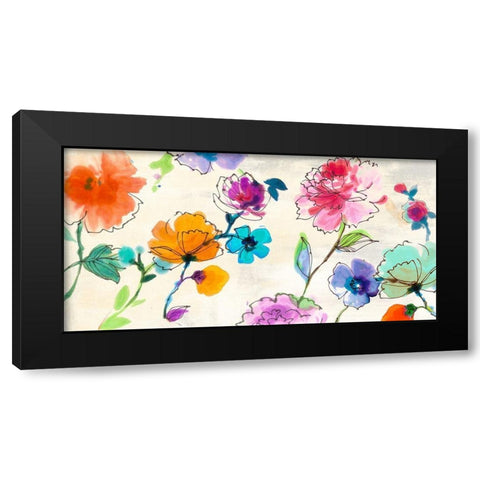 Waterflowers Black Modern Wood Framed Art Print with Double Matting by Michelle, Clair