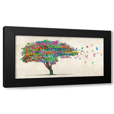 Tree of Humanity Black Modern Wood Framed Art Print by Rodrigues, MalÃ¬a