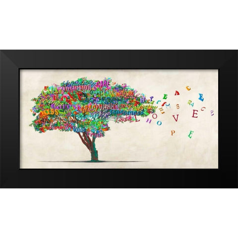 Tree of Humanity Black Modern Wood Framed Art Print by Rodrigues, MalÃ¬a