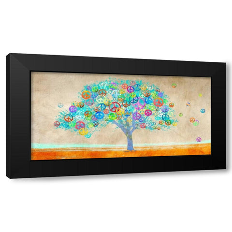 Tree of Peace Black Modern Wood Framed Art Print with Double Matting by Rodrigues, MalÃ¬a
