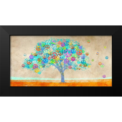 Tree of Peace Black Modern Wood Framed Art Print by Rodrigues, MalÃ¬a