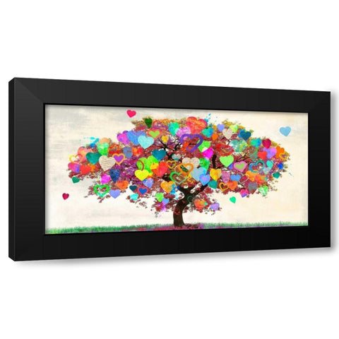 Tree of Love Black Modern Wood Framed Art Print with Double Matting by Rodrigues, Malia