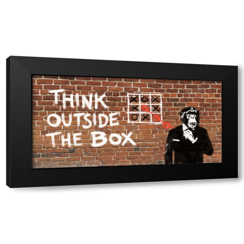 Think outside of the box Black Modern Wood Framed Art Print with Double Matting by Masterfunk Collective