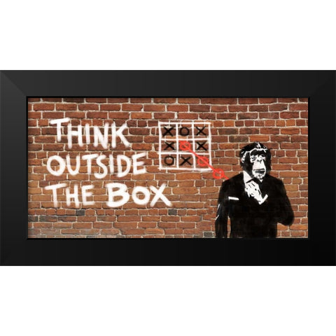 Think outside of the box Black Modern Wood Framed Art Print by Masterfunk Collective