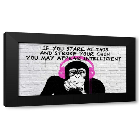 Stroke your Chin Black Modern Wood Framed Art Print with Double Matting by Masterfunk collective